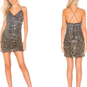 NWT Bardot Dress Glimmer Mini Dress Ombré Sequin Size US 12 / XL
